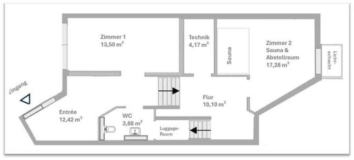 Plan Entreé mit Büro