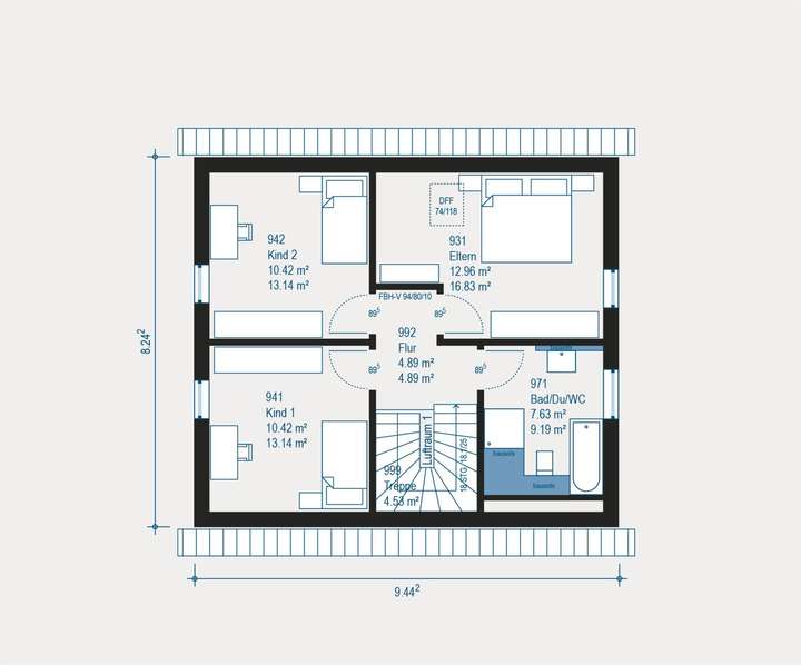 Grundriss Obergeschoss