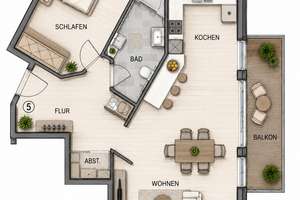 SOFORT FREI: Helle 2 Zi. mit Duschbad und großem Balkon – Die vollständige Adresse der Immobilie erhältst du vom Anbieter., 28239 Oslebshausen, Bremen – Vorschaubild 12