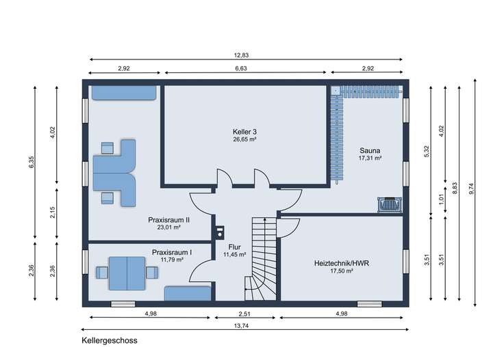 Kellergeschoss Möbliervorschla