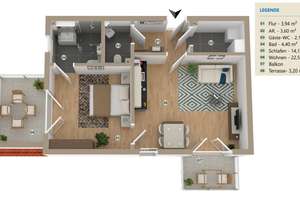 Lichtdurchflutete 2,5-Zimmer Wohnung in Lünen-Horstmar – Preußenstr. 67b, 44532 Horstmar, Lünen – Vorschaubild 6