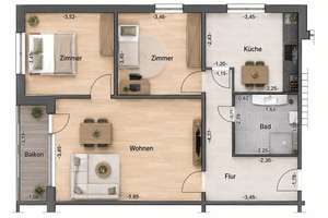 Hochwertige 3-Zimmer-Wohnung mit exklusiver Einbauküche, verglaster Südloggia & PKW-Stellplatz – Sternberger Straße 12, 18109 Lichtenhagen, Rostock – Vorschaubild 22