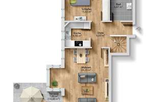 Ihr grünes Zuhause in München: Charmante Maisonettewohnung auf drei Ebenen mit Privatgarten – Die vollständige Adresse der Immobilie erhältst du vom Anbieter., 81375 Neuhadern, München – Vorschaubild 13