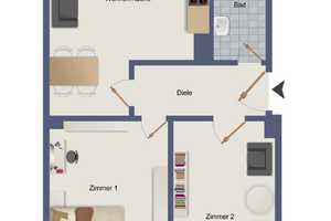 KUNZE: 2-Zimmer Wohnung in Döhren mit Küche! – Suthwiesenstr. 33-45, 30519 Hannover – Vorschaubild 6