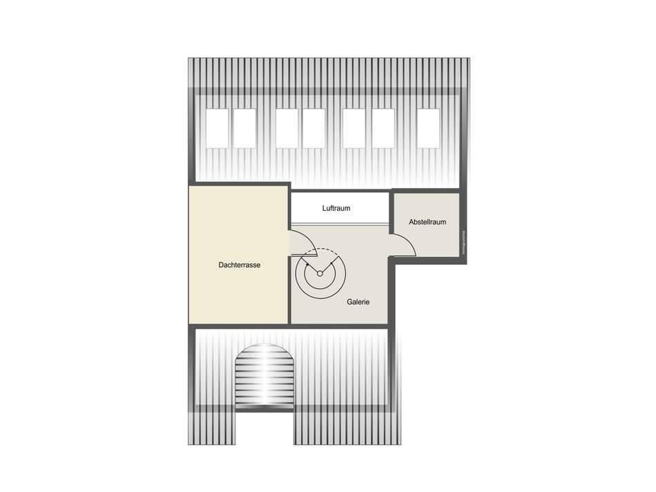 Galerie mit Dachterrasse