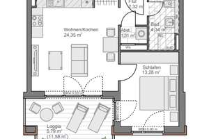 Neubau 2-Zimmer-Wohnung mit großer Loggia und Meerblick – Auf dem Baggersand 15H, 23570 Travemünde, Lübeck – Vorschaubild 10