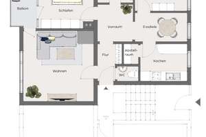 3,5-ZIMMERWOHNUNG MIT BALKON UND ZWEI STELLPLÄTZEN – bezugsfrei – Die vollständige Adresse der Immobilie erhältst du vom Anbieter., 74399 Walheim – Vorschaubild 11
