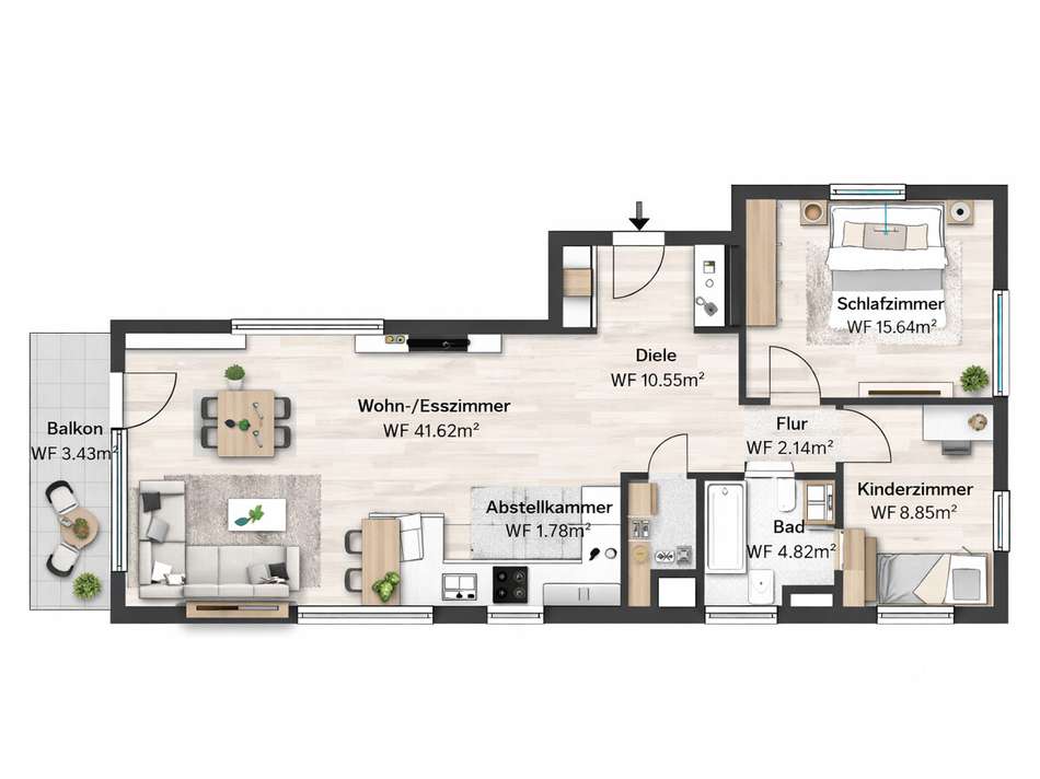 Offener Wohn-/Essbereich