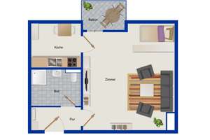 Vermietetes 1-Zimmer-Studio-Apartment im 3. Obergeschoss mit Lift und Balkon in Berlin – Die vollständige Adresse der Immobilie erhältst du vom Anbieter., 10719 Wilmersdorf, Berlin – Vorschaubild 12