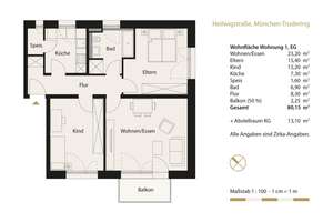 Erstbezug nach Kernsanierung: Geschmackvolle 3-Zimmer-Wohnung mit Balkon in München-Trudering - WE 1 – 81825 Waldtrudering, München – Vorschaubild 16