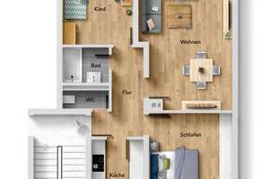 Sofort beziehbar! Interessante 3 Zimmer-Wohnung in ruhiger Wohnlage! – Die vollständige Adresse der Immobilie erhältst du vom Anbieter., 70372 Kurpark, Stuttgart – Vorschaubild 3