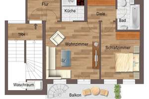 Ruhe-Oase am Körnerplatz im Hinterhaus mit Balkon!