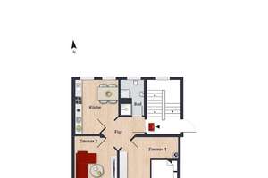 Reserviert für Umsetzung: Stadtnahe Wohnung mit Balkon und Einbauküche // 1.OG rechts – Scheffelhof 9, 38440 Stadtmitte (Ortsteil), Wolfsburg – Vorschaubild 4