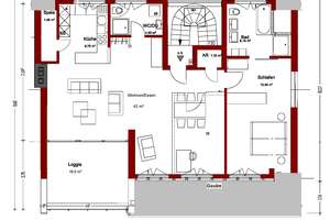 Topzustand, Kernsanierung, Bestlage, modern, individuell, 103,5m², EBK, 2,5 Zi.,  Altdorf