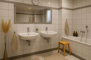Kurzfristig beziehbar: Elegante Drei-Zimmer-Wohnung mit großem Süd-Balkon in Düsseldorf-Angermund – Die vollständige Adresse der Immobilie erhältst du vom Anbieter., 40489 Angermund, Düsseldorf – Vorschaubild 9