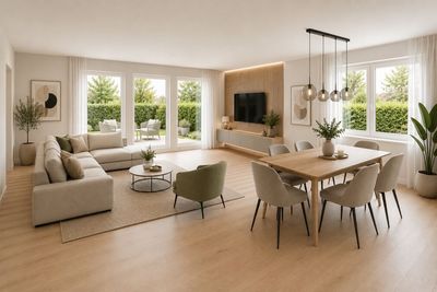 Neubau Doppelhaushälfte mit großem Garten - Pool auf Wunsch.
