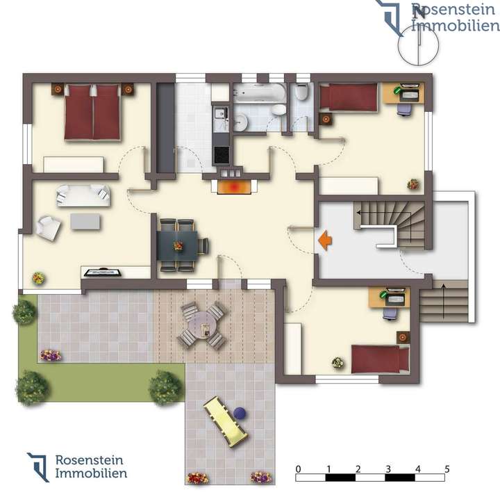 Grundriss EG mobliert