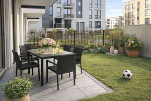 Familienfreundliche 3-Zimmer-Wohnung mit Terrasse und Gartenanteil