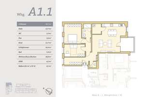 Komfortable Neubau-Wohnung mit 3 Zimmern und großem Balkon im historischen Ortskern von Fischeln – Clemensstraße 11–12, 47807 Fischeln, Krefeld – Vorschaubild 3