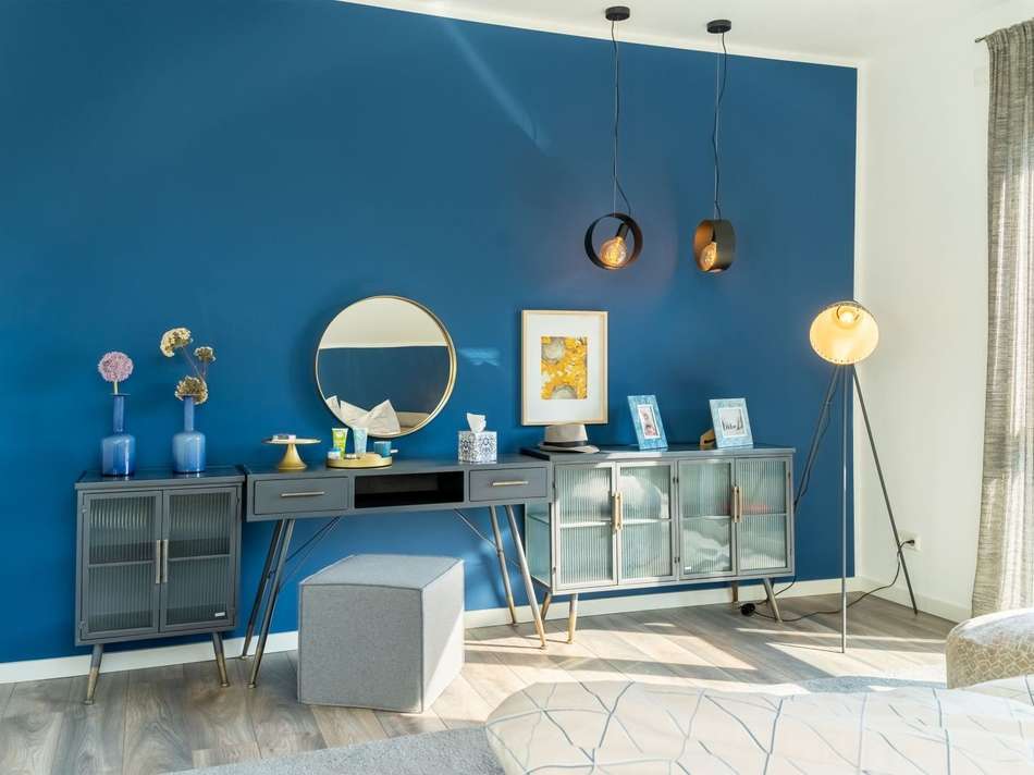 Modernes Wohndesign blau