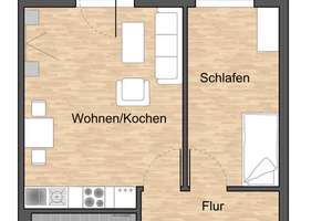 Sonnige 2- Zimmer-Wohnung mit moderner Ausstattung – Sonnenkamp Allee 10, 38446 Almke, Wolfsburg – Vorschaubild 2