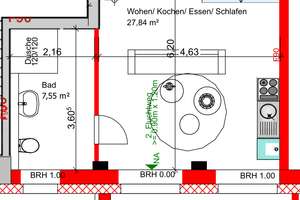 1-Zimmer-Wohnung mit 42,29 m² inmitten der Bielefelder Innenstadt – Kernsaniert (WHG 6) – Zimmerstraße 16, 33602 Mitte, Bielefeld – Vorschaubild 2