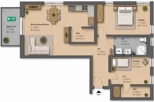 Ankommen und Zuhause sein – Moderne Neubauwohnung mit sonnigem Balkon – Die vollständige Adresse der Immobilie erhältst du vom Anbieter., 38226 Lebenstedt, Salzgitter – Vorschaubild 7