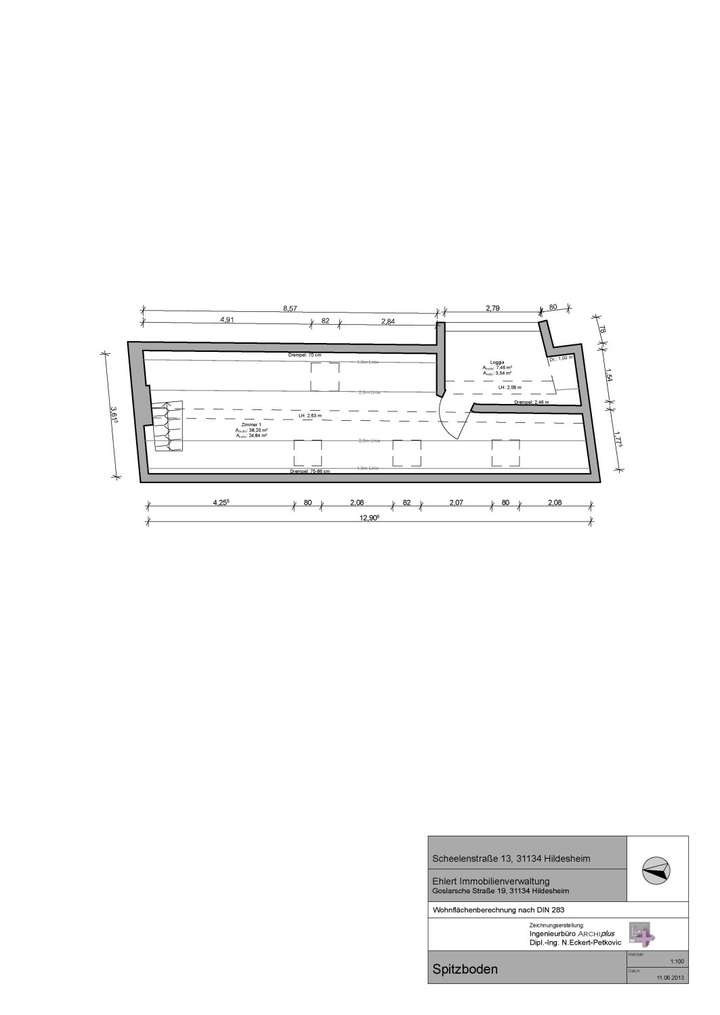 Grundriss Spitzboden