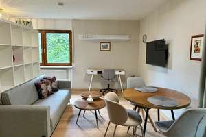 Frisch renovierte & möblierte 1,5-Zimmer-Wohnung mit Terrasse und Garten nahe Max-Eyth-See