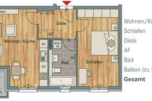 I Hinterhaus im Rohlands Hof I 2-RW I Parkett I Balkon I Dusche I TG-Stellplatz I – Seelenbinder Straße 11, 4159 Möckern, Leipzig – Vorschaubild 2