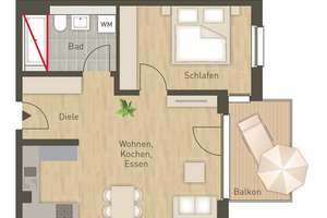 Von Privat: Moderne 2 Zimmer Wohnung mit Südwest-Balkon und EBK – Hundtstraße 1, 22047 Wandsbek (Ortsteil), Hamburg – Vorschaubild 7