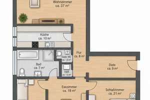 Schöner Wohnen am Rhein - Elegante 4-Zimmer-Wohnung mit TG Stellplatz+Aufzug – 50999 Weiß, Köln – Vorschaubild 21