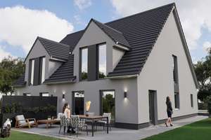 Neubau, Massiv, 2. Reihe, Doppelhaushälfte mit Grundstück, zentral und ruhig, FBH, A+, Bodenplatte