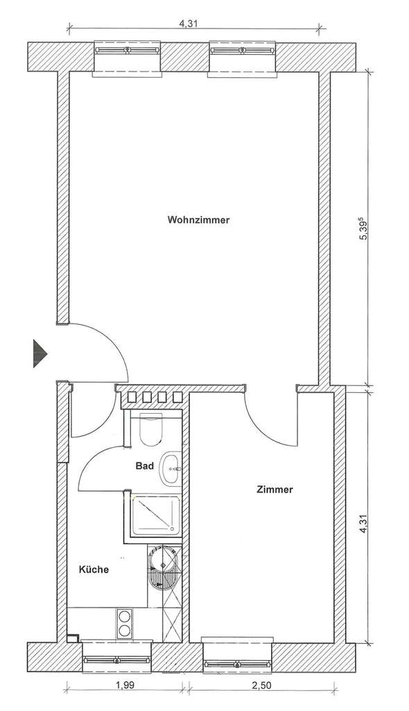 Immobilie in Hamburg - Harburg, zwischen Rathaus und TUHH; gut vermietete 2-Zimmer-Wohnung - Bild 3