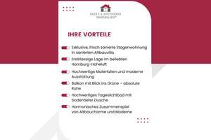 Grünes Wohnglück im Generalsviertel: Stilvolle Etagenwohnung in kernsanierter Stadtvilla! – Wrangelstraße 1, 20253 Hoheluft-West, Hamburg – Vorschaubild 2