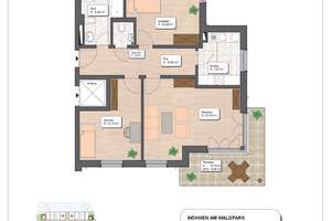 Ruhige 3-Zimmer-Terrassen-Wohnung mit EBK, Fußbodenheizung, Gäste-WC & 2 PKW-Stellplätzen – Großbeerenstraße 317, 14480 Am Stern, Potsdam – Vorschaubild 14