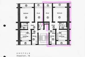 Gut vermietete 3 - 4-Zimmer-Wohnung mit 3 Balkonen in einem gepflegten Mehrparteienhaus zu verkaufen – Dieselstraße 18, 47803 Benrad-Nord, Krefeld – Vorschaubild 23