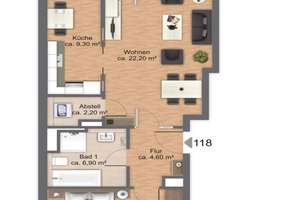 Attraktive 2 Zimmer Wohnung im Mühlenquartier, Hamburg – Wandsbeker Königstr. 41, 22041 Wandsbek (Ortsteil), Hamburg – Vorschaubild 4