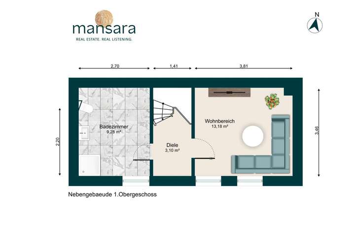 Grundriss Hinterhaus 1 Oberges