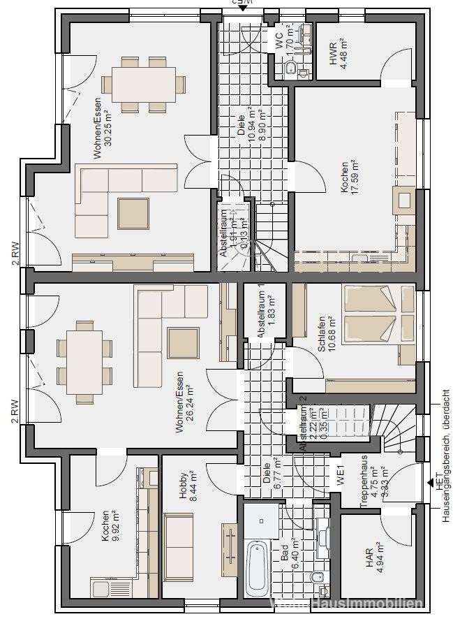 Bebauungsbeispiel Mehrfamilien