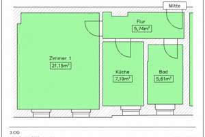 Helle 1-Zimmer Wohnung in der Neue Str. 14 zur Miete – 39104 Buckau, Magdeburg – Vorschaubild 6