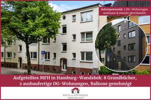 MFH in Hamburg-Wandsbek, bereits aufgeteilt in 8 Einheiten, mit genehmigtem Dachausbau und Balkonen