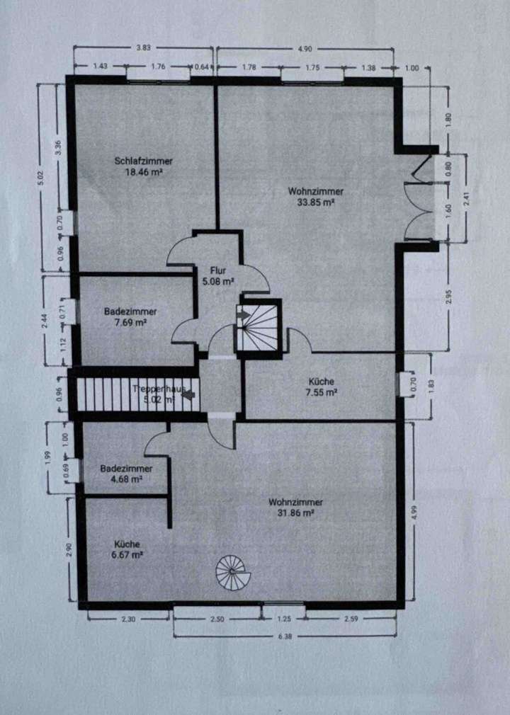 Grundriss OG bemaßt