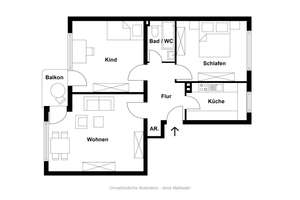 3-Zimmer-Wohnung in Ricklingen mit Balkon; Erdgeschoss – Willführstraße 1, 30459 Ricklingen (Ortsteil), Hannover – Vorschaubild 4