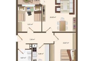 Attraktive 3-ZKB-Wohnung mit Balkon in Bielefeld-Sennestadt – Die vollständige Adresse der Immobilie erhältst du vom Anbieter., 33689 Sennestadt, Bielefeld – Vorschaubild 17