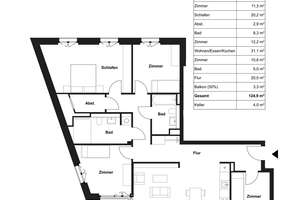 Deiker Höfe: Gut geschnittene 5-Zimmer-Wohnung mit Einbauküche und Loggia! – 40468 Stockum, Düsseldorf – Vorschaubild 5