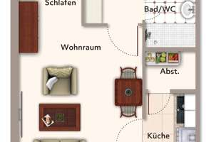 1,5-Zi.-ETW mit Süd-Balkon in ER-Kriegenbrunn...Kapitalanleger aufgepasst! – Die vollständige Adresse der Immobilie erhältst du vom Anbieter., 91056 Kriegenbrunn, Erlangen – Vorschaubild 2