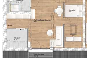 KfW 40 QNG: 150.000 € Förderkredit - 2 Zimmer DG Wohnung mit Süddachterrasse – Wasserturmstraße 3-5, 85748 Garching bei München – Vorschaubild 2