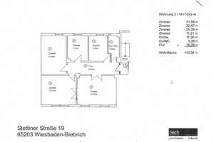 Denkmalgeschützer Stilaltbau! 4 ZKB - 113 m² modernisiert 2018 mit EBK Wi-Biebrich € 380.000,- – Stettiner Straße 19, 65203 Biebrich, Wiesbaden – Vorschaubild 17