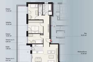 Killesberg Maybachstr. mit EBK und gr. Terrasse: exklusive 4-Zimmer-Hochparterre-Wohnung – Maybachstraße 9-15, 70469 Bahnhof Feuerbach, Stuttgart – Vorschaubild 2